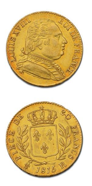 null LOUIS XVIII en exil (1815) 20 francs or. 1815. Londres.
G. 1027. Brillant de...