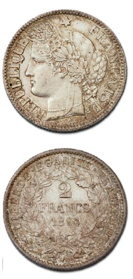 null 2 francs Cérès. 1894. Paris.
G. 530a. Splendide.