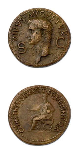 null AUGUSTE (27 av. J.-C. - 14 ap. J.-C.) Dupondius. Frappé sous Caligula (37-41)
Sa...