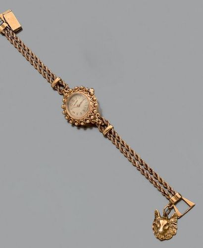 MOVADO Montre bracelet de dame en or jaune 750 millièmes, la montre de forme ronde,...