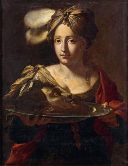 Entourage de Francesco CAIRO (1607-1665) Hérodiade Huile sur toile, rentoilée. (Accidents,...