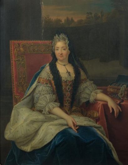 ÉCOLE FRANÇAISE du début du XVIIIe siècle Portrait de Charlotte de la Mothe Houdancourt,...