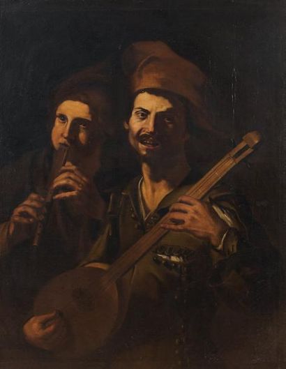 Attribué à Bernardo KEILHAU, dit Monsu Bernardo (1624-1687) Les musiciens Huile sur...