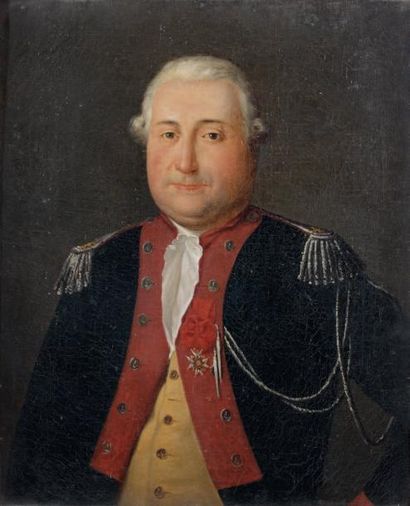 ÉCOLE FRANÇAISE du XVIIIe siècle Portrait du baron de Coulanges Huile sur toile....