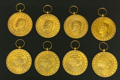 null Iran - 2 500e anniversaire de l'Empire Perse, lot de huit médailles en bronze...