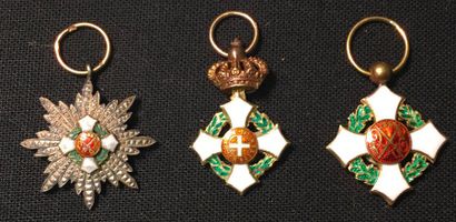 null Italy, Kingdom - Military Order of Savoy, founded in 1815, set of three miniatures:...