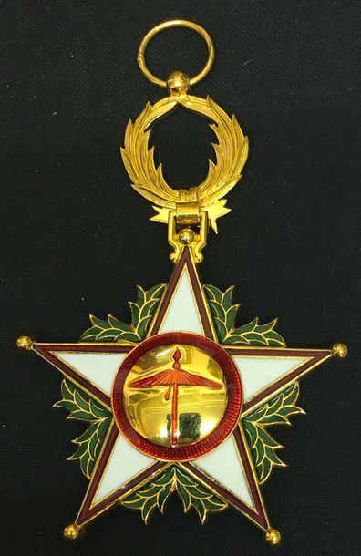 null Maroc - Ordre du Ouissam Alaouite, fondé en 1913, bijou de grand-croix du troisième...
