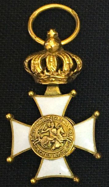 null Monaco - Ordre des Grimaldi, fondé en 1954, réduction d'une croix d'officier...