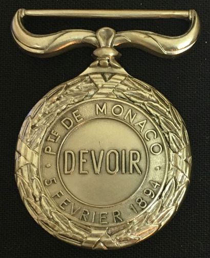 null Monaco - Medal of Honour with the profile of Albert II, in silver, head hallmark...