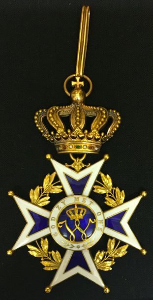 null Pays-Bas - Ordre d'Orange-Nassau, fondé en 1892, bijou de commandeur en or et...