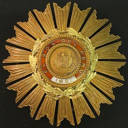 null Peru - Order of the Sun, founded in 1821, restored in 1921, grand officer's...
