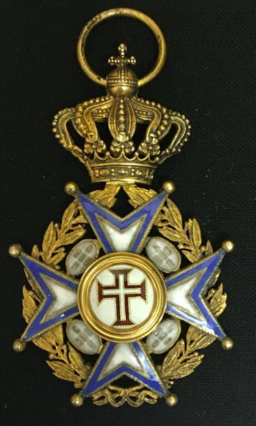 null Portugal - Ordre du Christ, croix de chevalier dite «du type militaire» en vermeil...