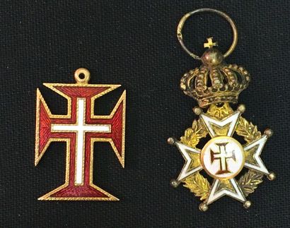 null Portugal - Order of Christ, set of two large reductions: one in the form of...