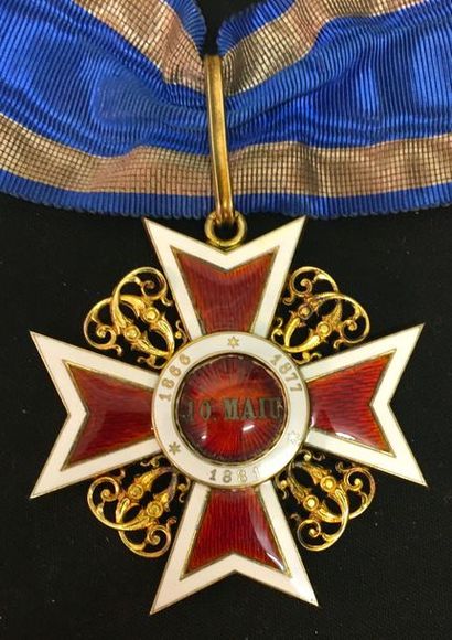 null Romania - Order of the Crown, Commander's cross of the first type in vermeil...