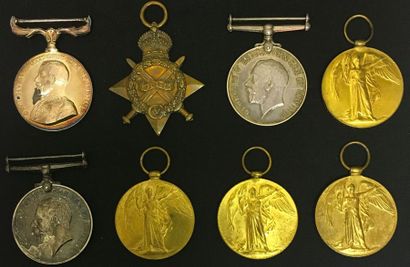 null United Kingdom - Set of eight medals in ordinary-size, without ribbons: a military...