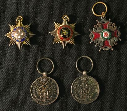 null Russia, set of five miniatures: Order of the White Eagle, full double-sided...