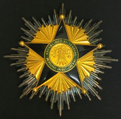 null Sénégal - Ordre du Mérite, fondé en 1960, plaque de grand-officier en bronze...