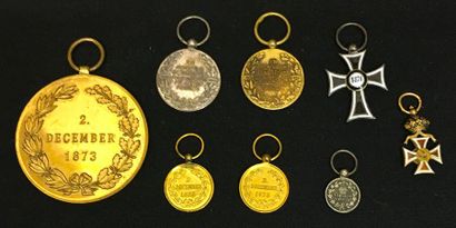 null Autriche - Lot de sept miniatures: ordre de Léopold, une croix de chevalier...
