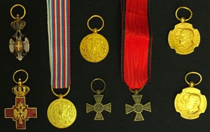 null Serbia - Set of eight miniatures without ribbon: Order of the White Eagle, knight...