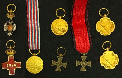 null Serbia - Set of eight miniatures without ribbon: Order of the White Eagle, knight...