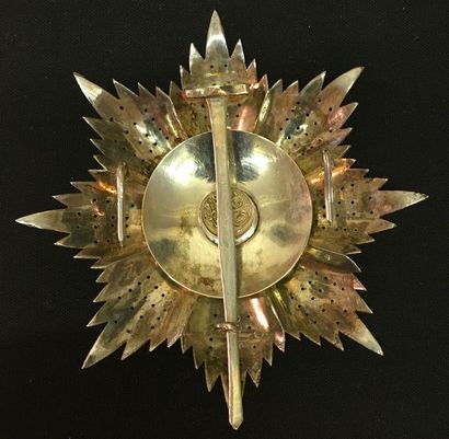 null Turkey - Order of the Osmanié, founded in 1861, silver grand cross plaque worked...