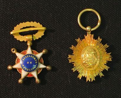 null Venezuela - Ordre des Libérateurs du Venezuela, fondé en 1813, croix de chevalier...