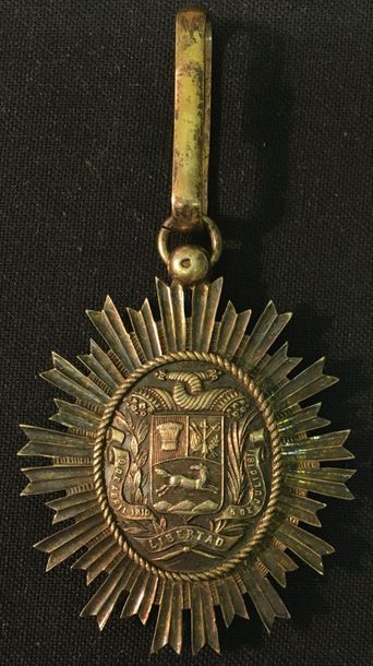 null Venezuela - Order of the Liberator, knight's jewel worn as a commander in vermeil...