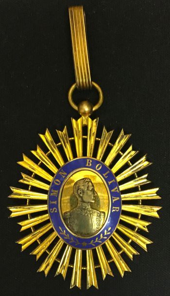 null Venezuela - Order of the Liberator, commander's jewel in vermeil and enamel,...