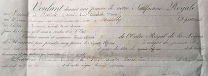 null Two important documents:
- Viscount's Letters Patent on vellum, with engraved...