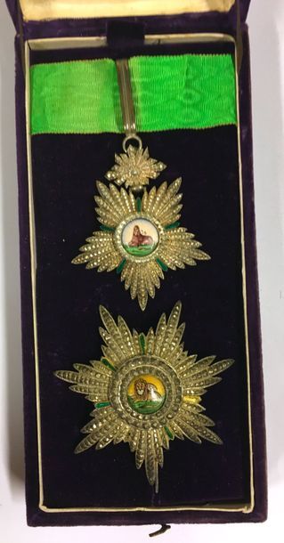 null Perse - Ordre du Lion et du Soleil, fondé en 1807, ensemble de grand officier...