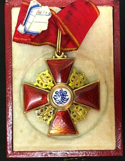 null Russie - Ordre de Sainte-Anne, croix de IIe classe en or et émail (important...