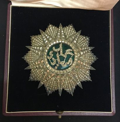 null Tunisie - Ordre du Nichan al Iftikhar, plaque de grand officier au chiffre de...
