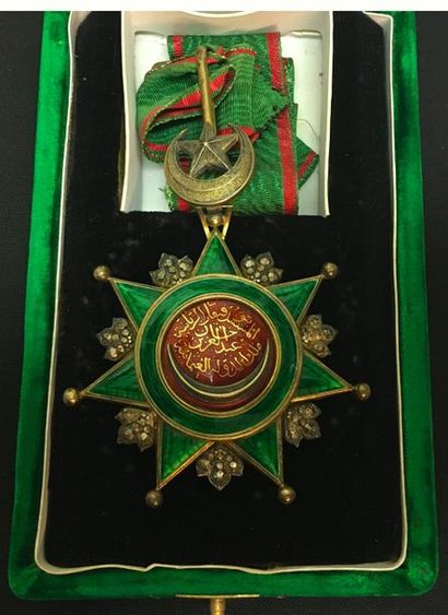 null Turquie - Ordre de l'Osmanié, fondé en 1861, bijou de commandeur en vermeil...