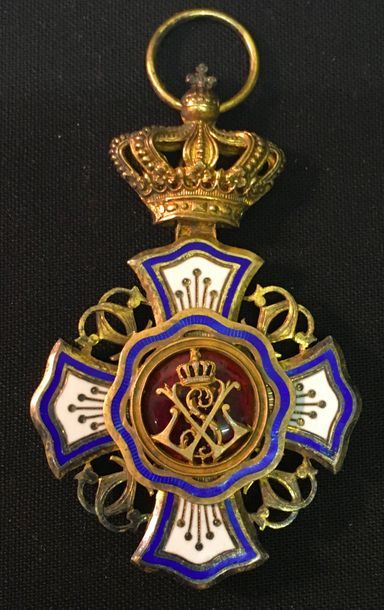 null Belgique - Ordre du Lion, fondé en 1891, croix d'officier en vermeil et émail,...