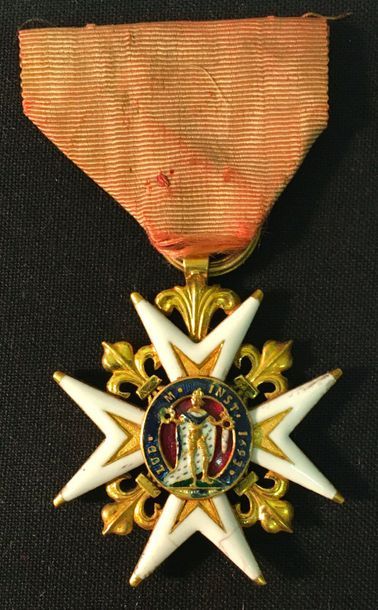 null Order of St. Louis, Louis XVI, gold and enamel knight's cross, thick, smooth...