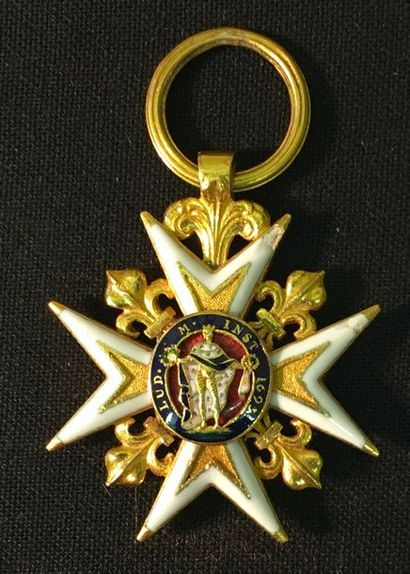 null Order of St. Louis, Louis XVI, knight's cross slightly reduced in gold and enamel,...