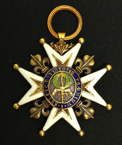 null Order of St. Louis, Restoration, knight's cross in gold and enamel, the points...