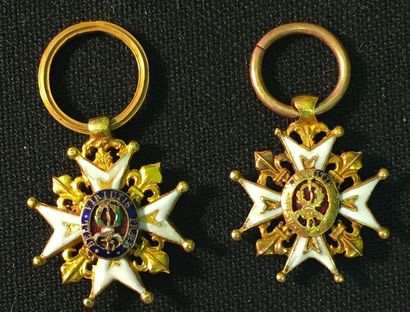 null Order of St. Louis, Restoration, two knight's crosses in reduction in gold and...