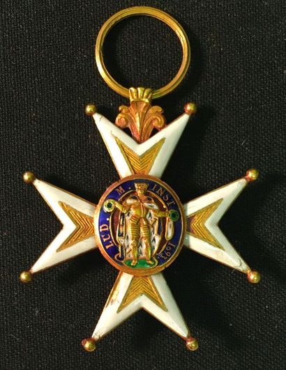 null Order of St. Louis, July Monarchy, knight's cross in gold and enamel, the points...