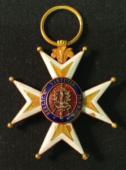 null Order of St. Louis, July Monarchy, knight's cross in gold and enamel, the points...