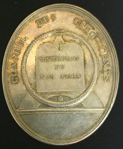 null Conseil de Cinq-Cents, médaille d'identité du type de l'an VII par Gatteaux,...