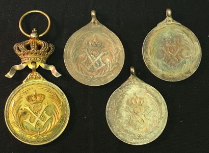 null Belgique - Ordre du Lion, médaille de l'ordre en argent, sans ruban. Joint trois...