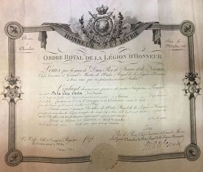 null Ordre de la Légion d'honneur et divers, lot de documents, brevets, courriers...