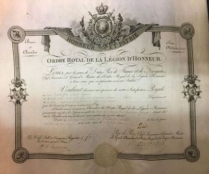 null Ordre de la Légion d'honneur et divers, lot de documents, brevets, courriers...