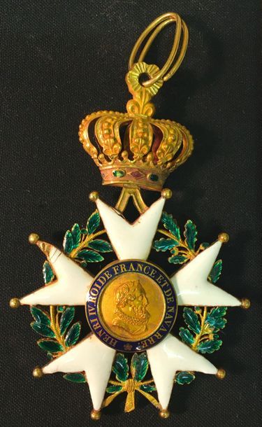 null Ordre de la Légion d'honneur, Restauration, bijou de commandeur en or et émail...