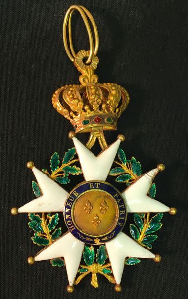 null Ordre de la Légion d'honneur, Restauration, bijou de commandeur en or et émail...