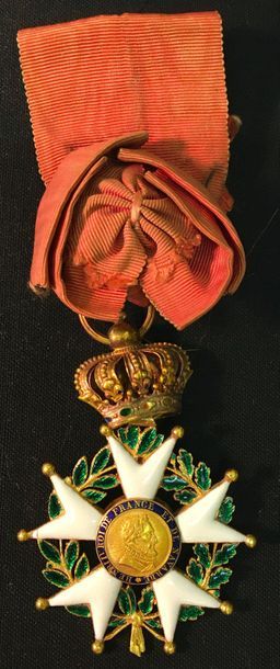 null Ordre de la Légion d'honneur, Restauration, bijou d'officier en or et émail...