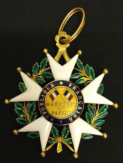 null Ordre de la Légion d'honneur, IIe République, bijou de commandeur en or et émail,...