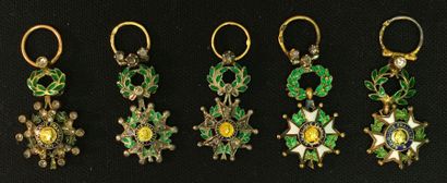 null Order of the Legion of Honour, Third Republic, set of five miniature silver...