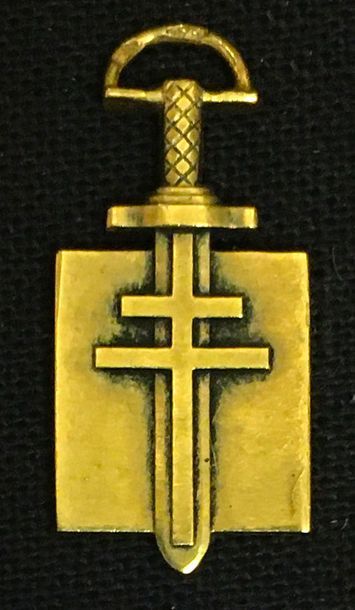 null Ordre de la Libération, fondé en 1940, miniature en or, poinçon tête d'aigle,...